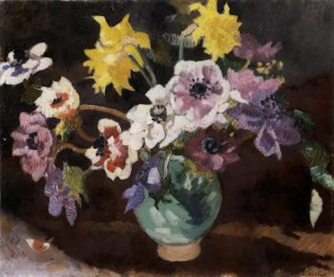 Vase, anemones et jonquilles by Louis Valtat