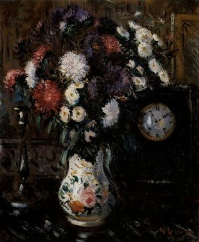 Bouquet de fleurs sur une cheminee by Gustave Loiseau