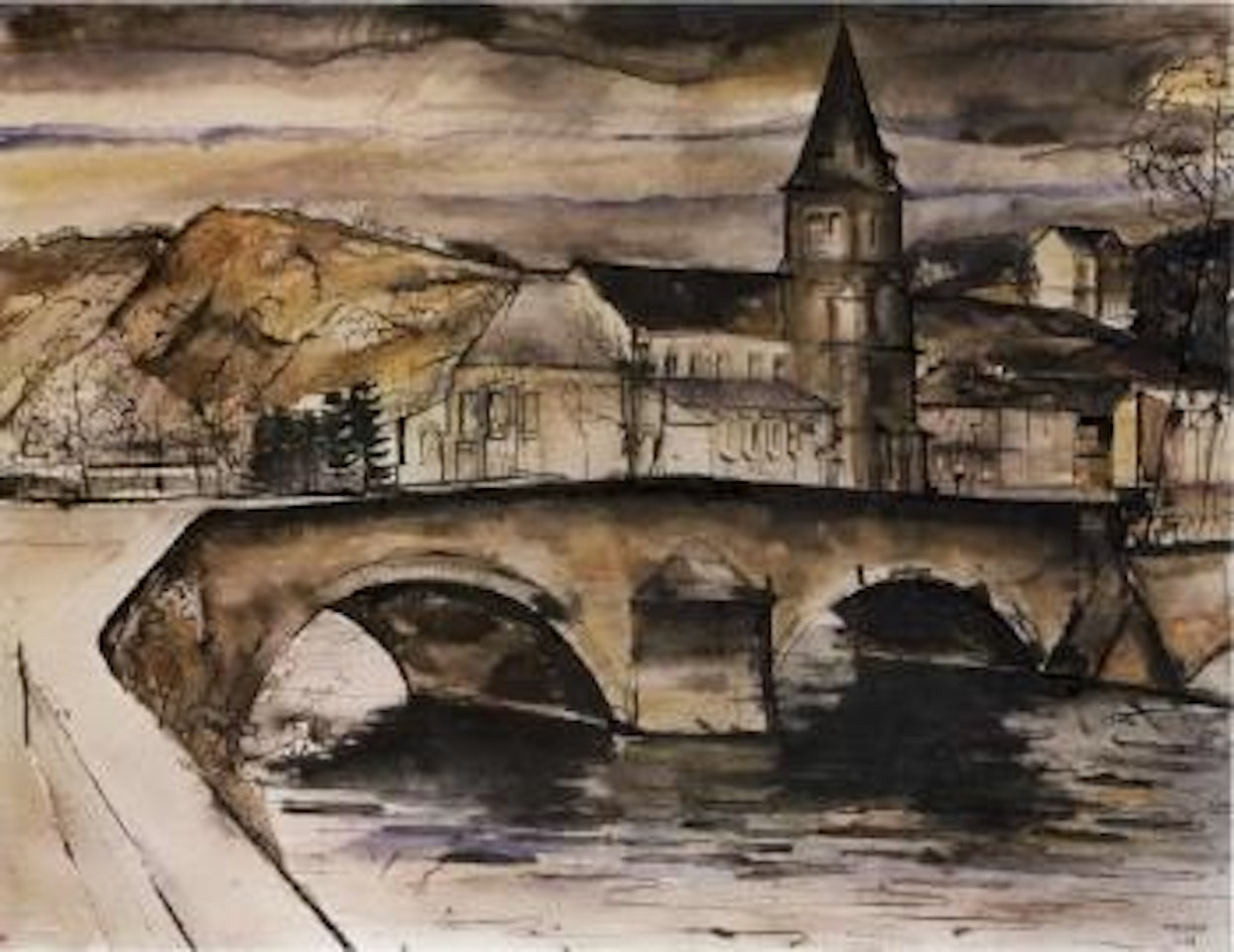 Vue du Pont d'Anseremme by Paul Delvaux