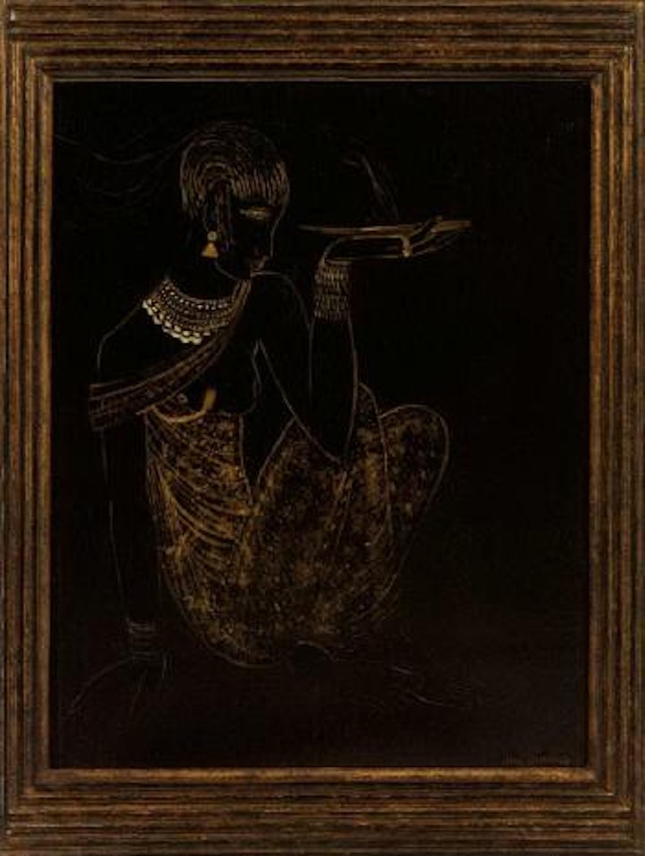 Perfume Firescreen panel study by Jean Dunand