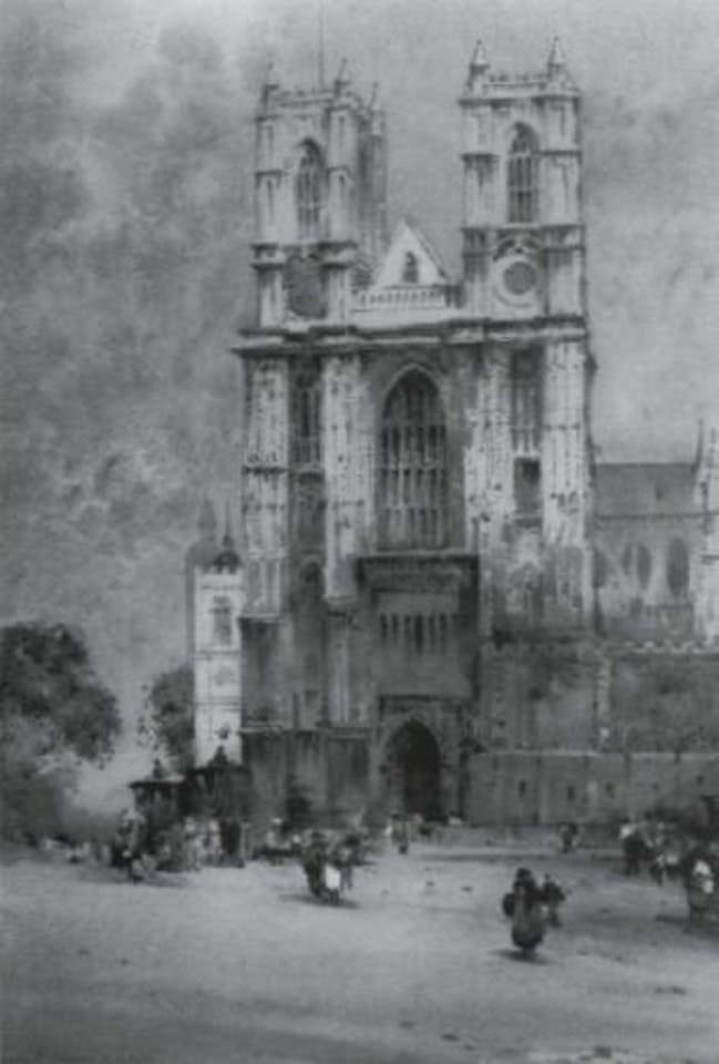 Westminster Abbey. St Paul's from Upper Thames Street by Noel Harry Leaver