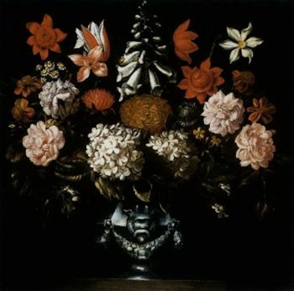Still life of flowers in vase by Giuseppe Recco