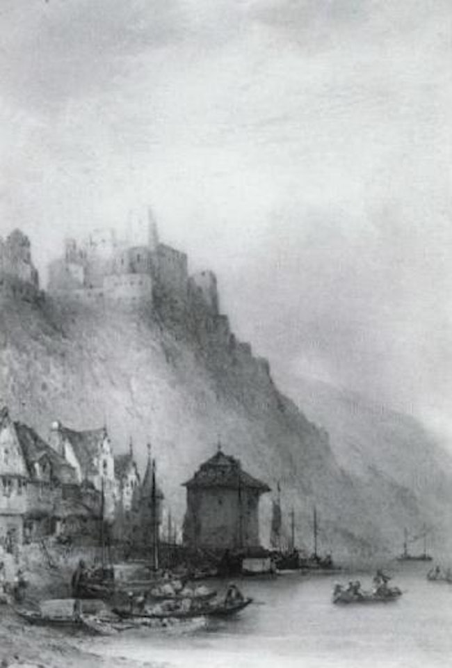 Rehinfels and St Goar on Rhine by William Callow