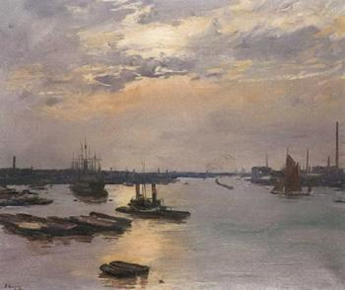The river Thames at Greenwich, Evening by John Lavery