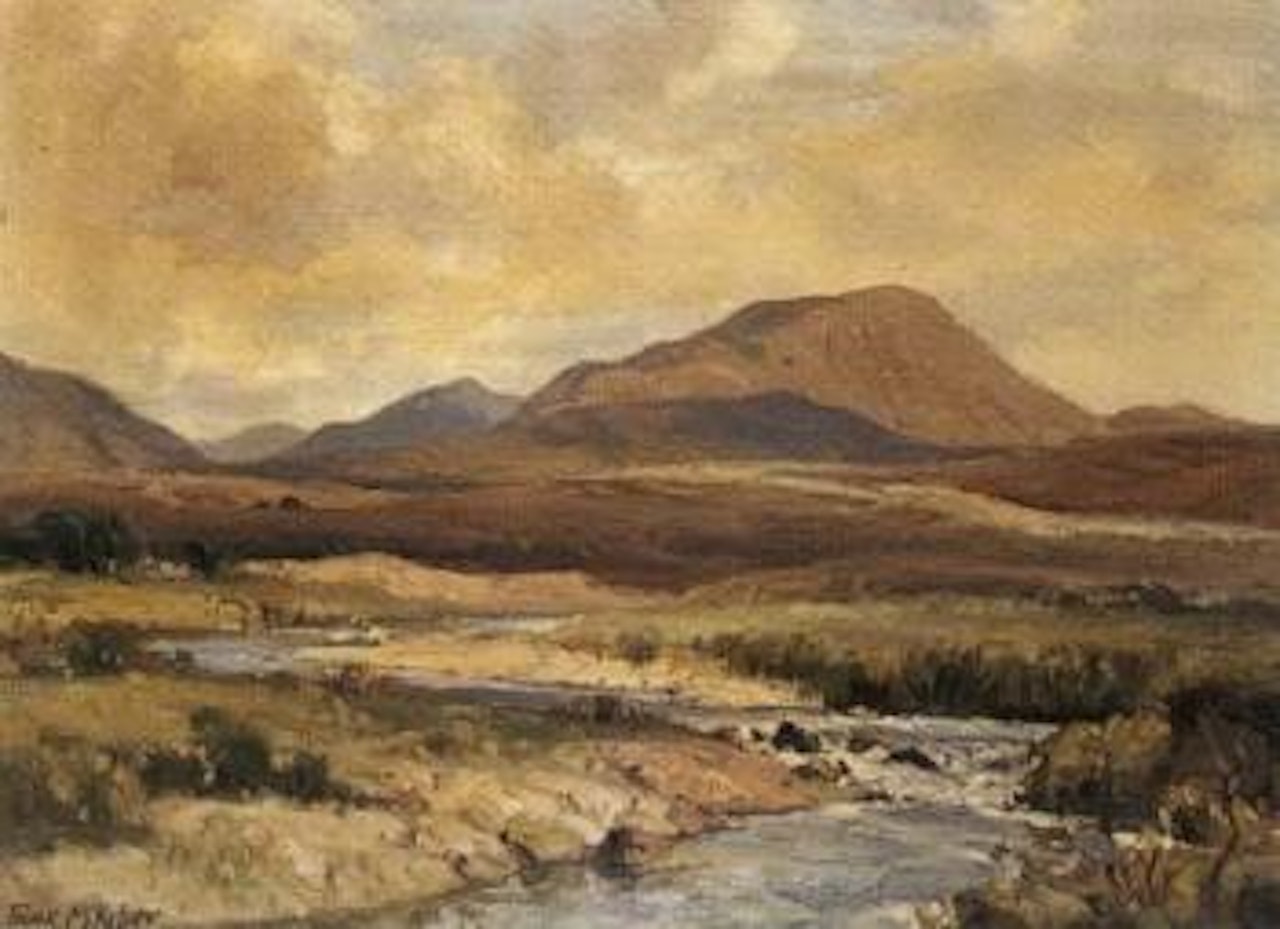 On the Cardonagh river, County Donegal by Frank Mckelvey