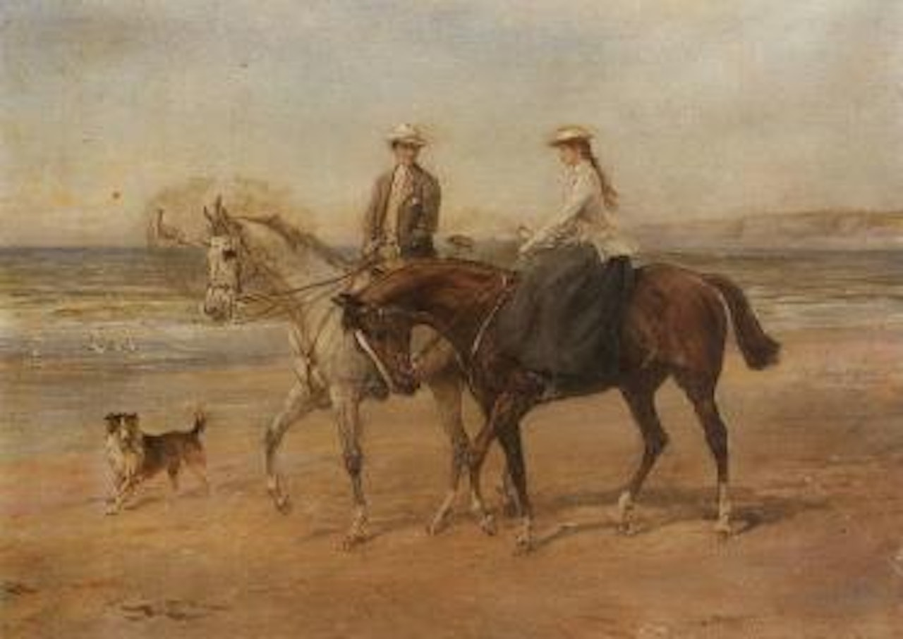 Riders on the shore by Heywood Hardy