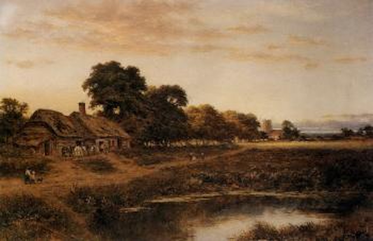 The village smithy by Benjamin Williams Leader