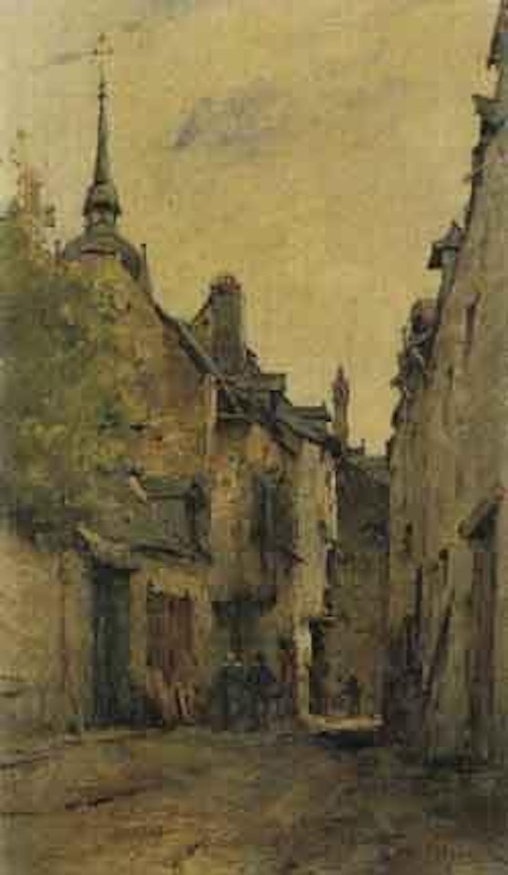 La ruelle de l'hotel de France a Josselin by Paul Désiré Trouillebert