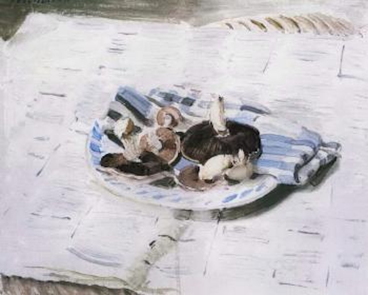 Mushrooms on a plate by William Nicholson