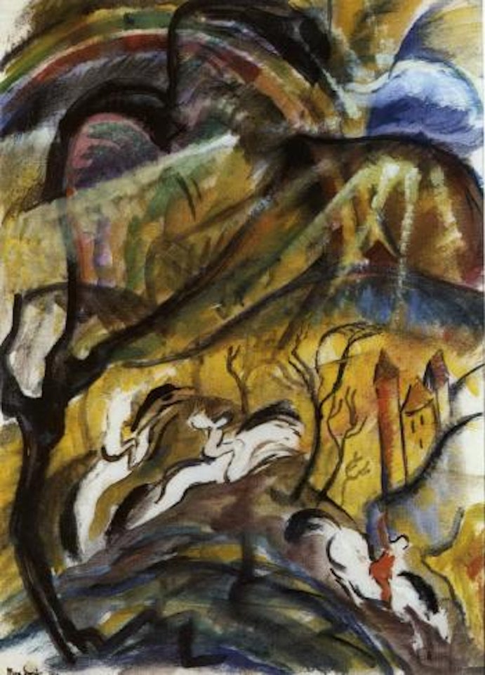Landscaft mit kavaliers - landscape with riders by Max Ernst