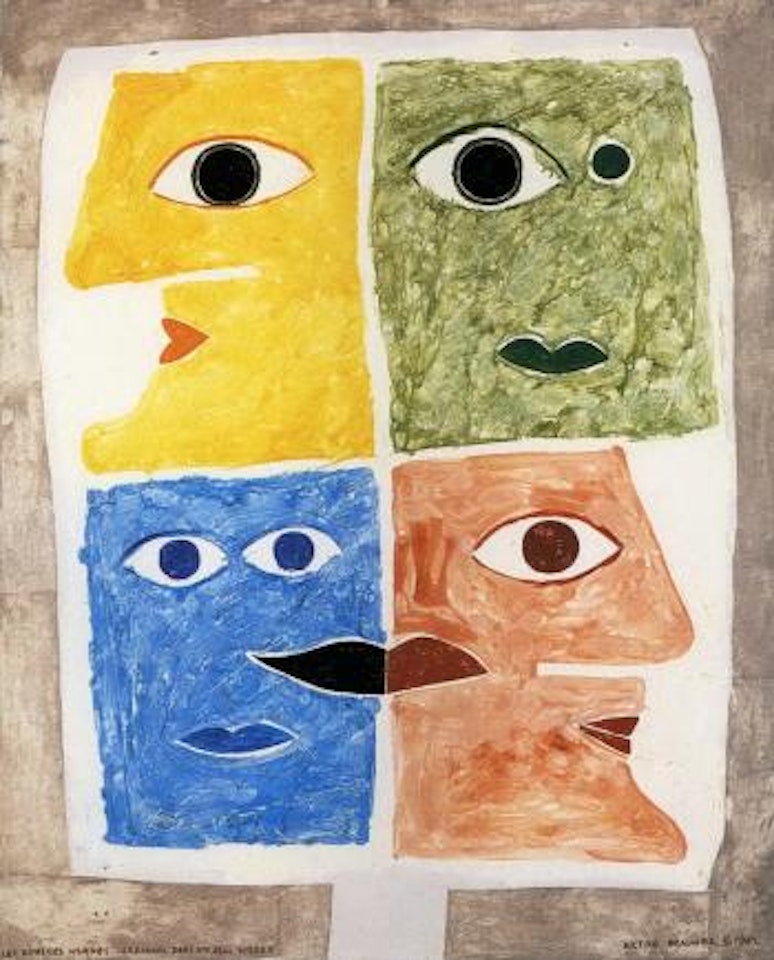 Les quatre visages cardinaux dans un seul visage by Victor Brauner