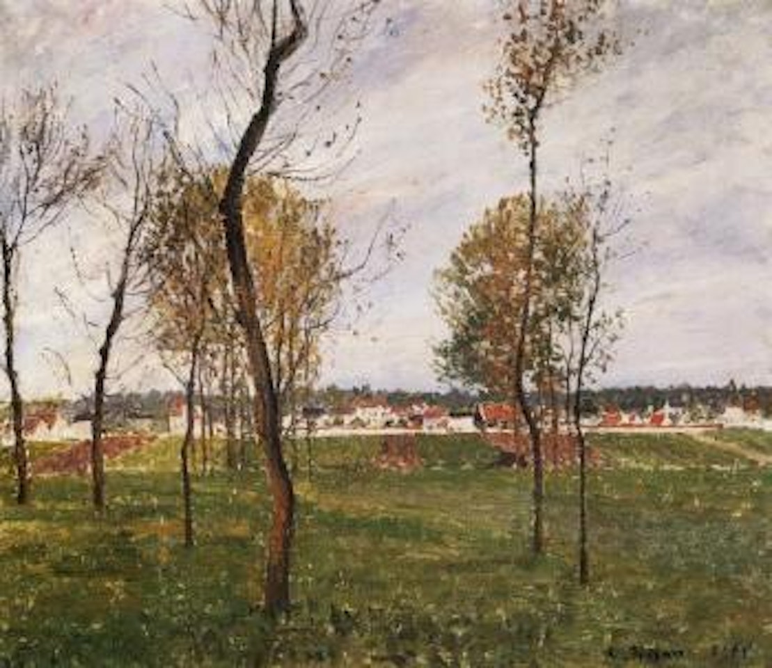 La prairie de Moret by Camille Pissarro