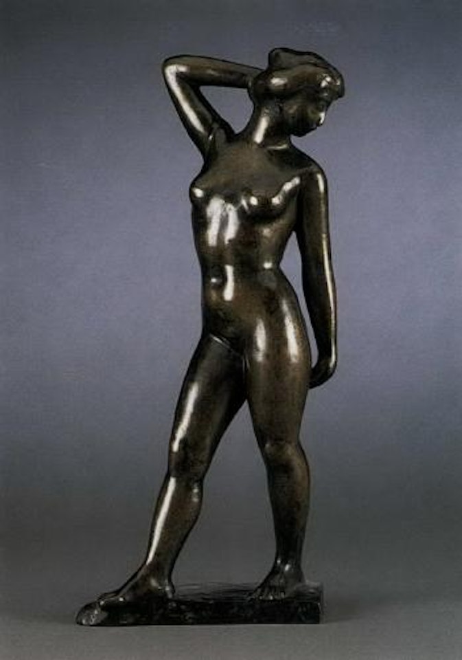 Baigneuse debout se coiffant, le coude leve by Aristide Maillol