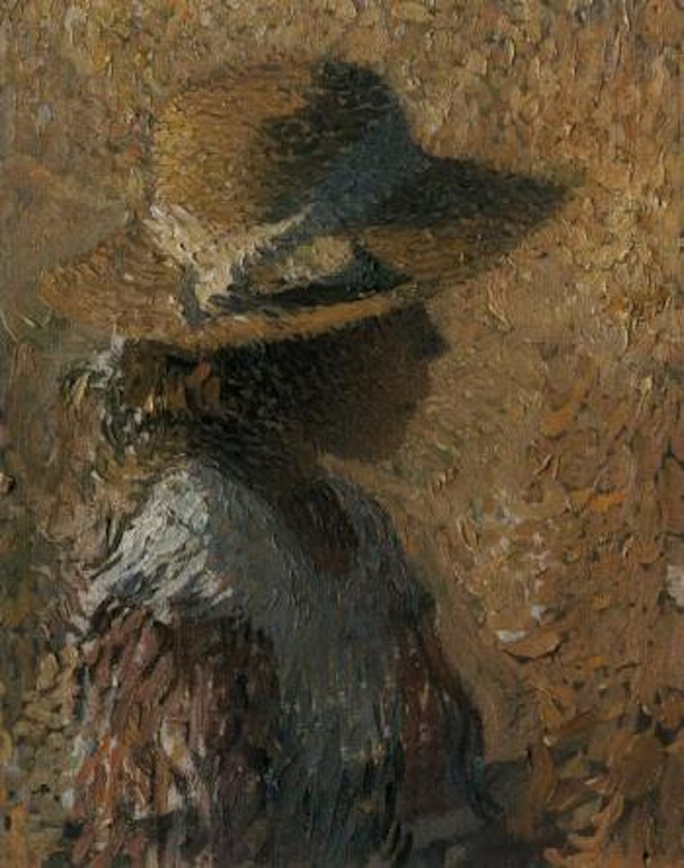 Fillette sous un chapeau de paille. Sketch of a landscape by Henri Jean Guillaume Martin