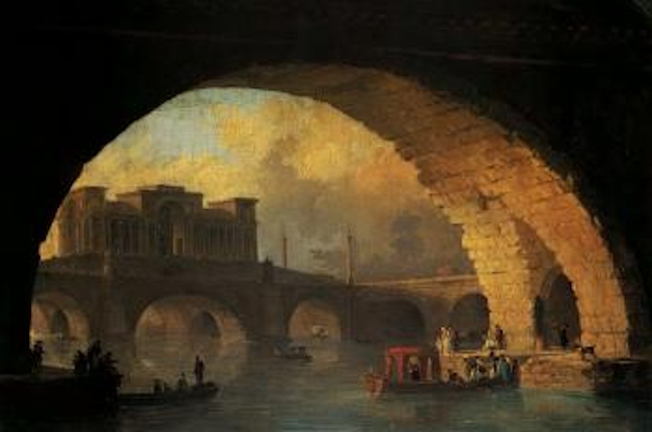 Le pont triomphal by Hubert Robert