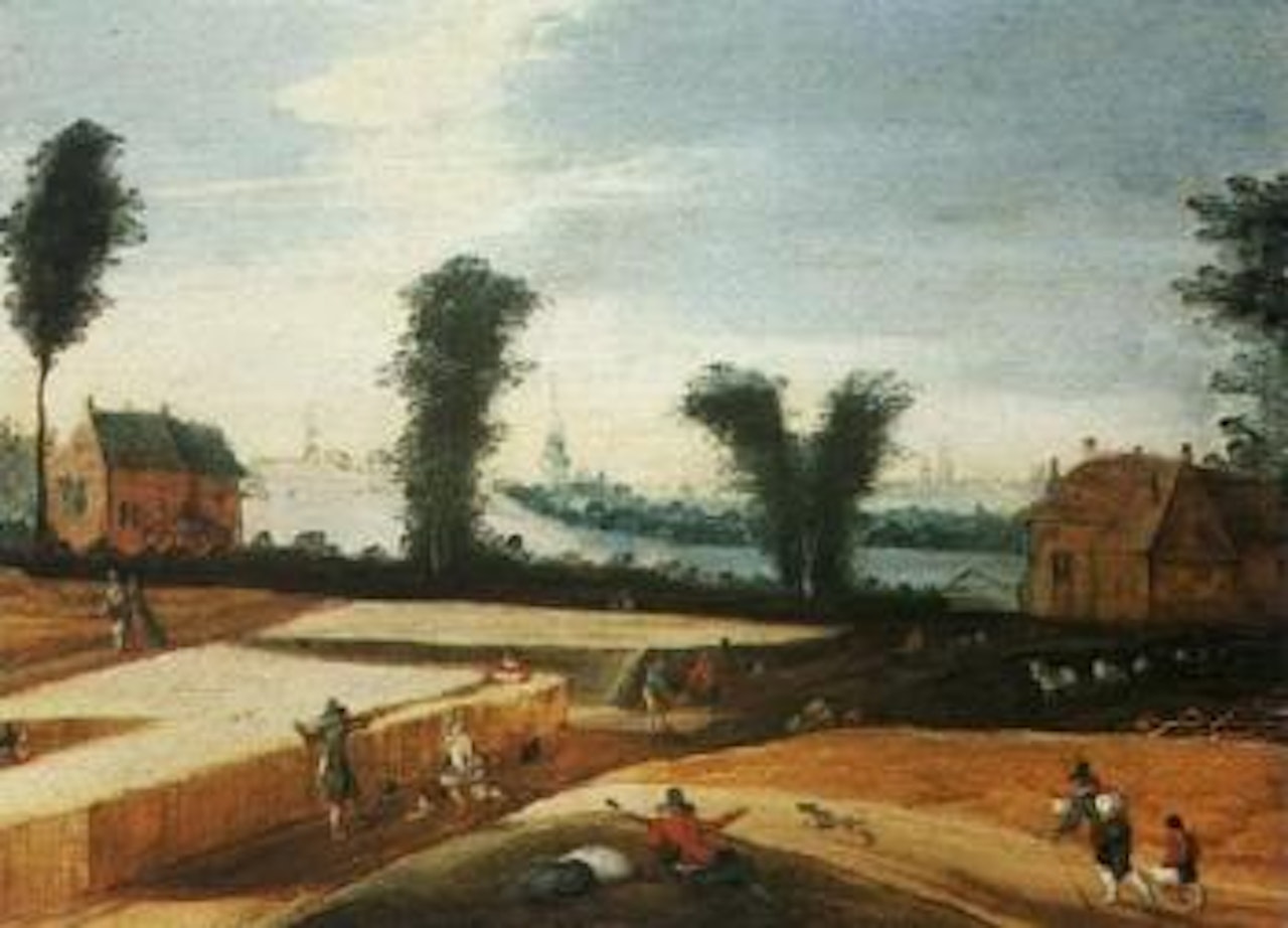Landscape with farmers tending to their fields by Joos de Momper the Younger