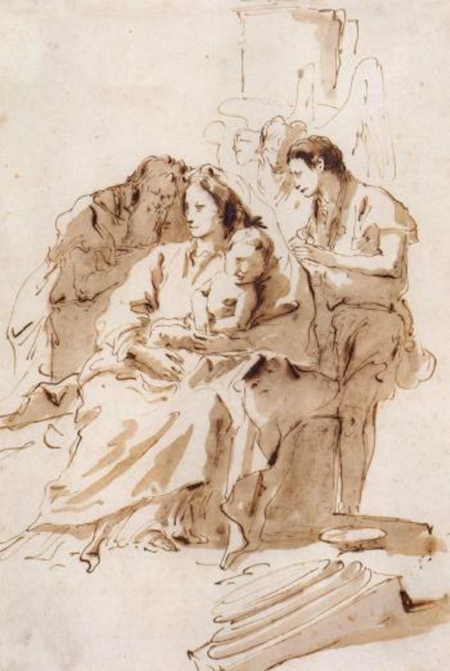 The Holy Family with a shepherd and an angel by Giovanni Battista Tiepolo