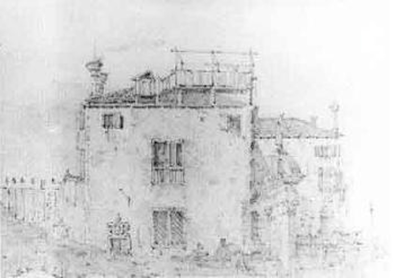 Study of figures by Italianate building by Thomas Girtin