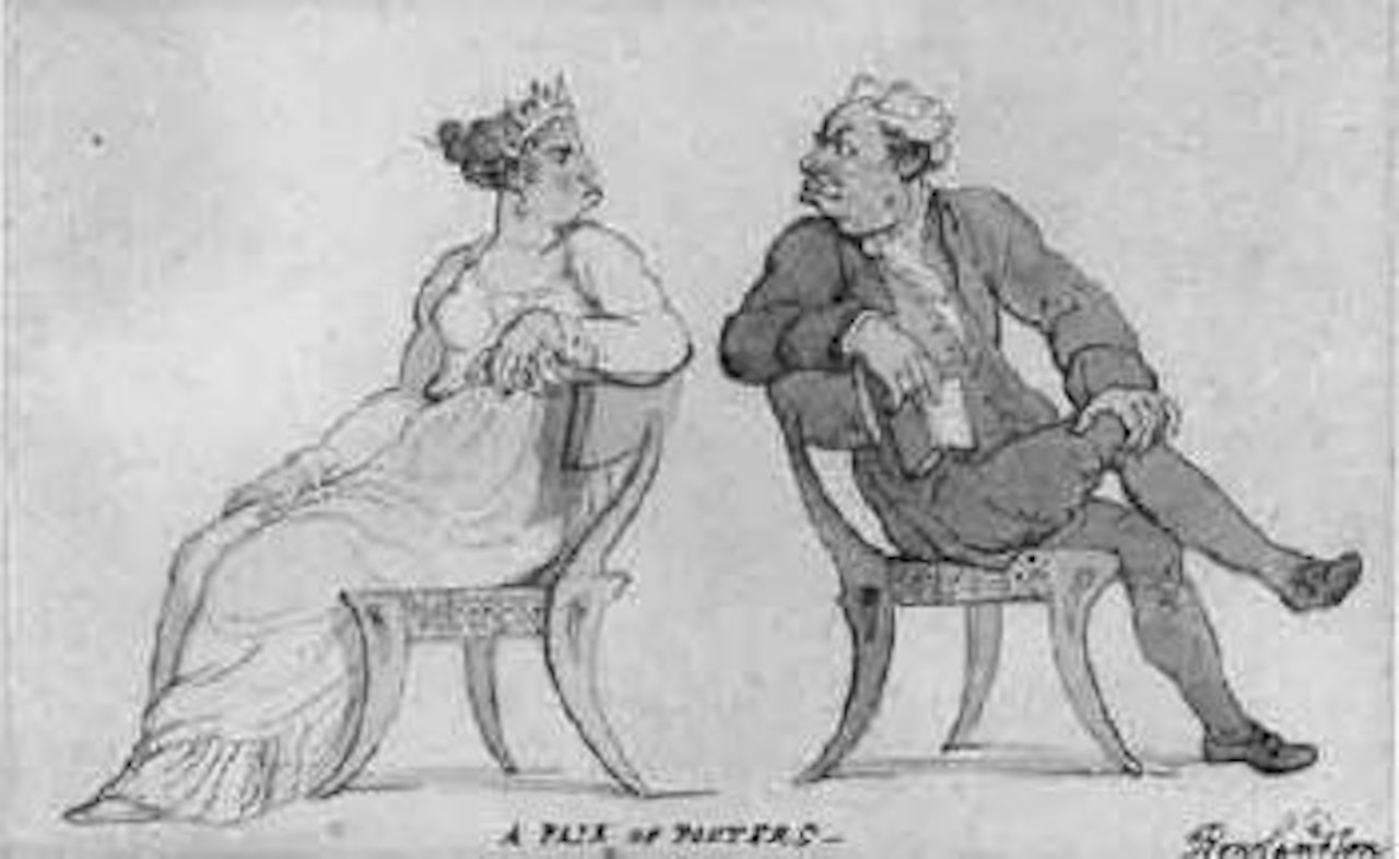 Pair of pouters by Thomas Rowlandson