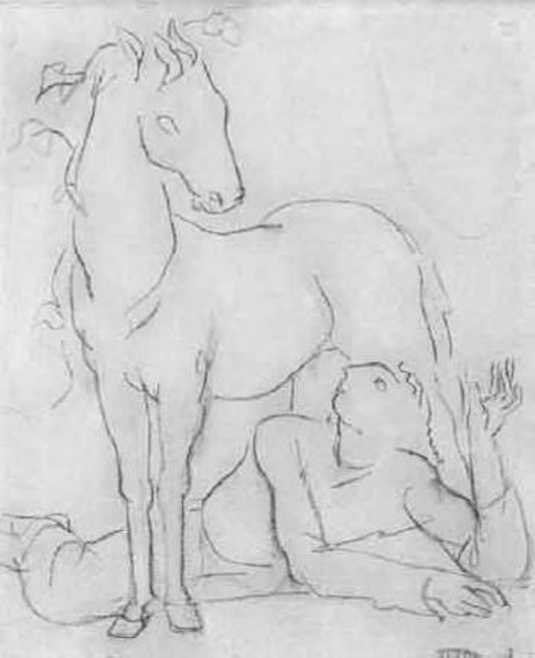 Man with horse by Maurice Barraud