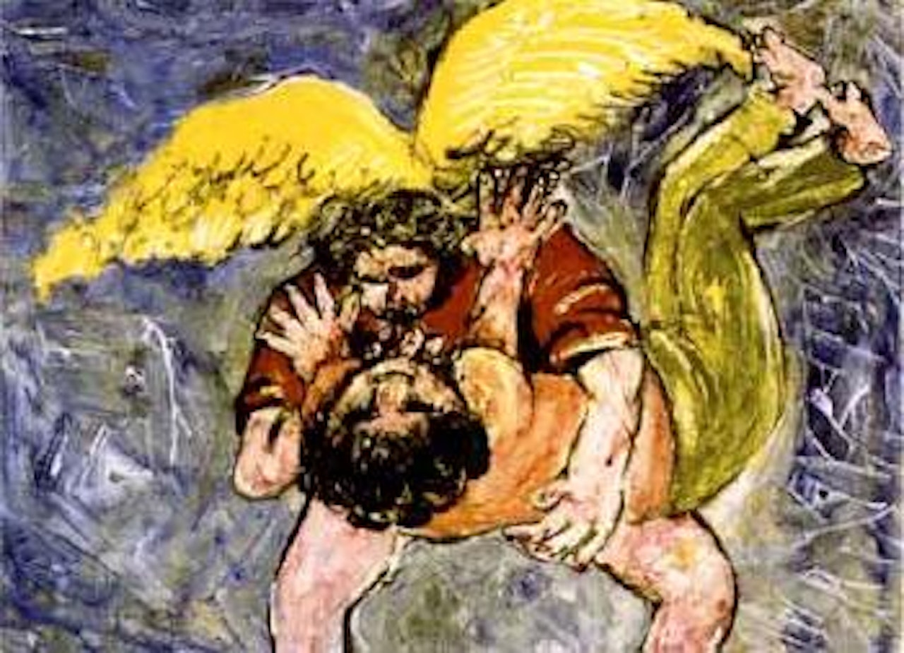 Jacob wrestling the angel by Arthur Merric Bloomfield Boyd