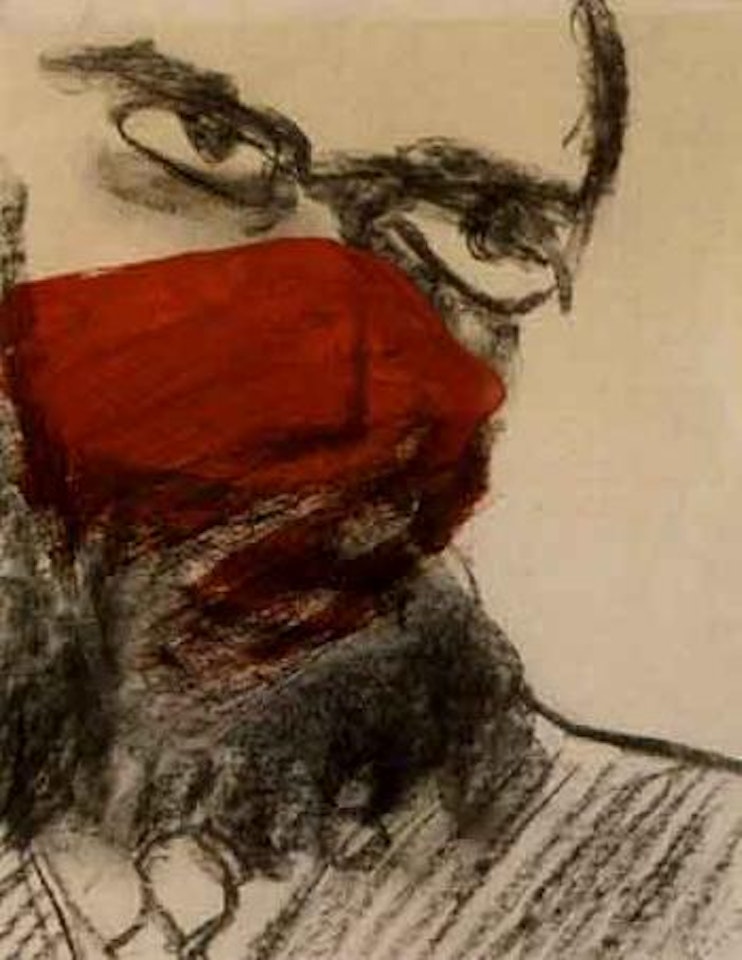 Bushranger's head by Sidney Nolan