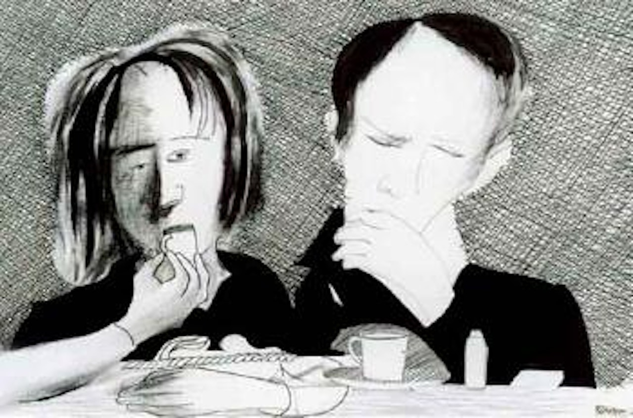 From Charles Blackman's Paris Dreaming, les Amants by Charles Blackman