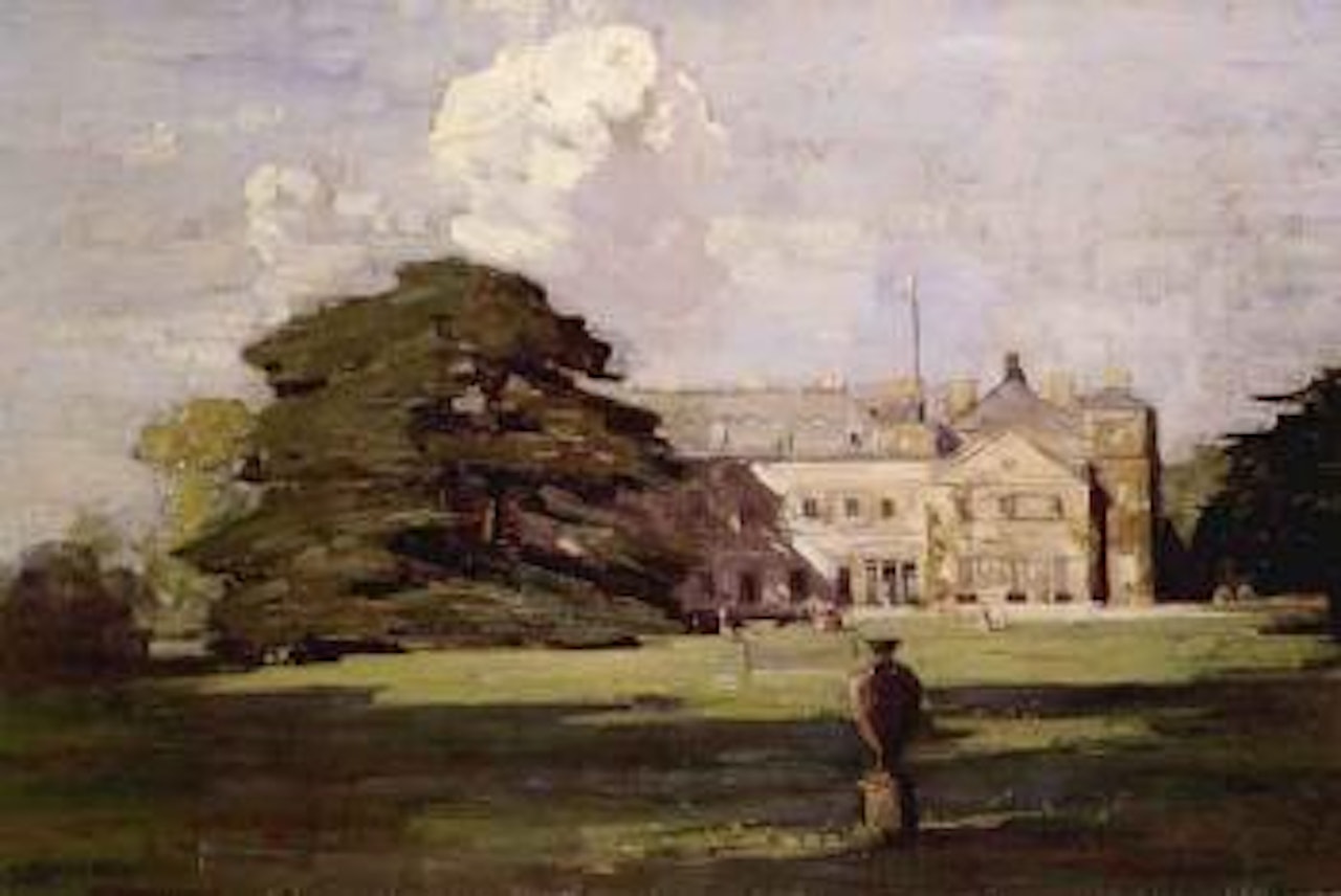 Combe Bank from the front lawn, Sevenoaks, Kent by Arthur Ernest Streeton