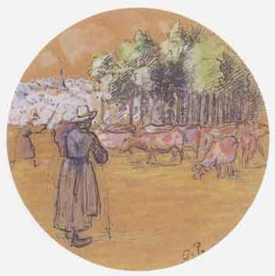 Gardeuses de vaches, Bazincourt by Camille Pissarro