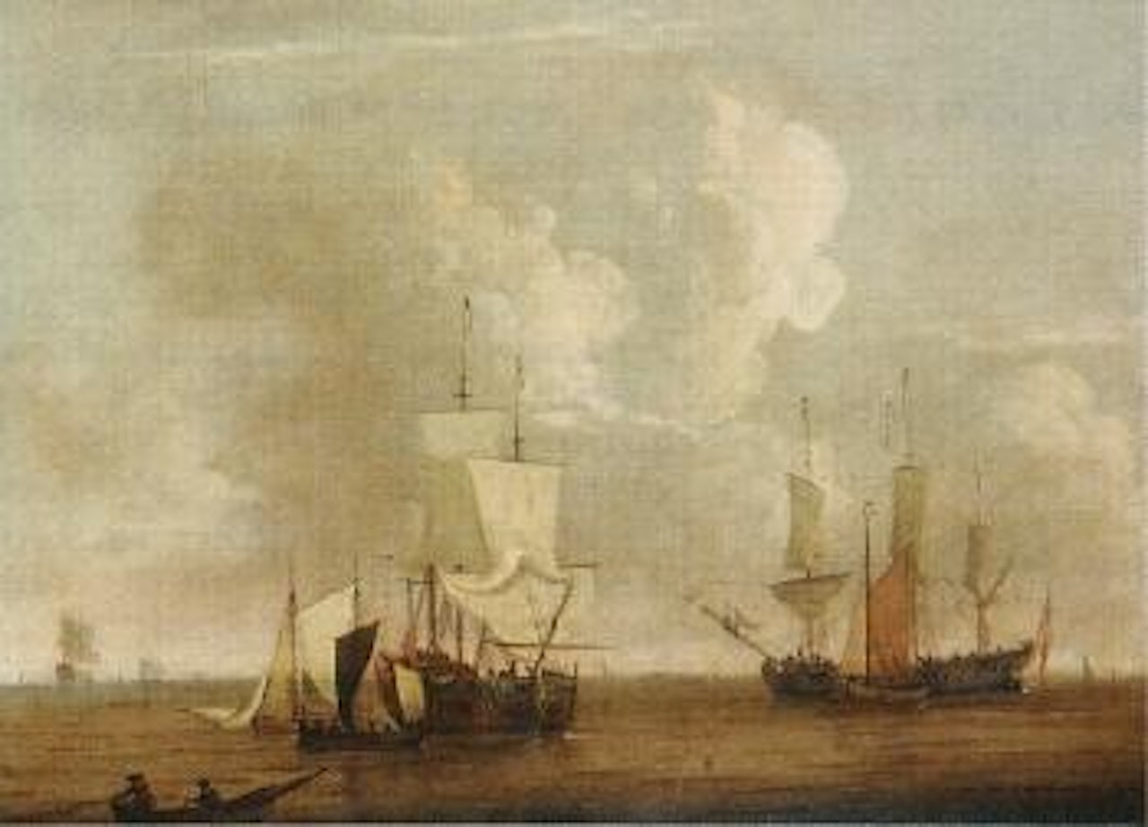 British men of war in a calm by Peter Monamy