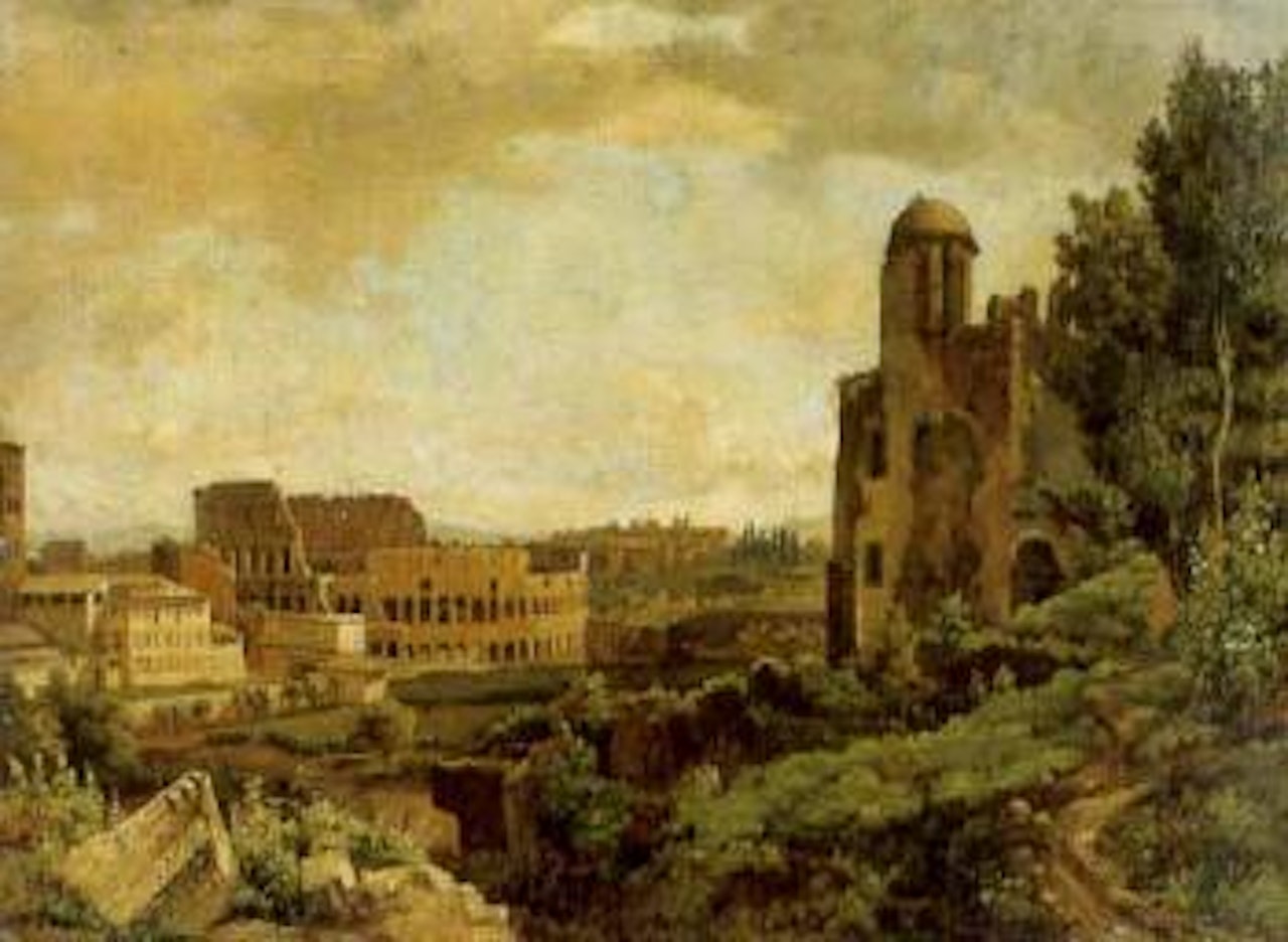 Colosseum and the Forum, Rome by German School