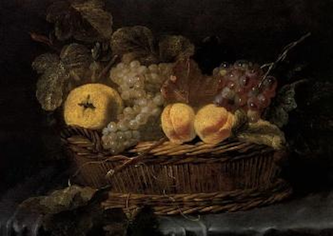 Basket of fruit by Flemish School