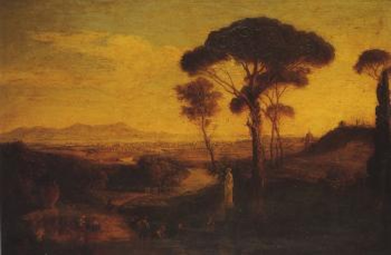 View of Rome from near Via Cassio by Italian School