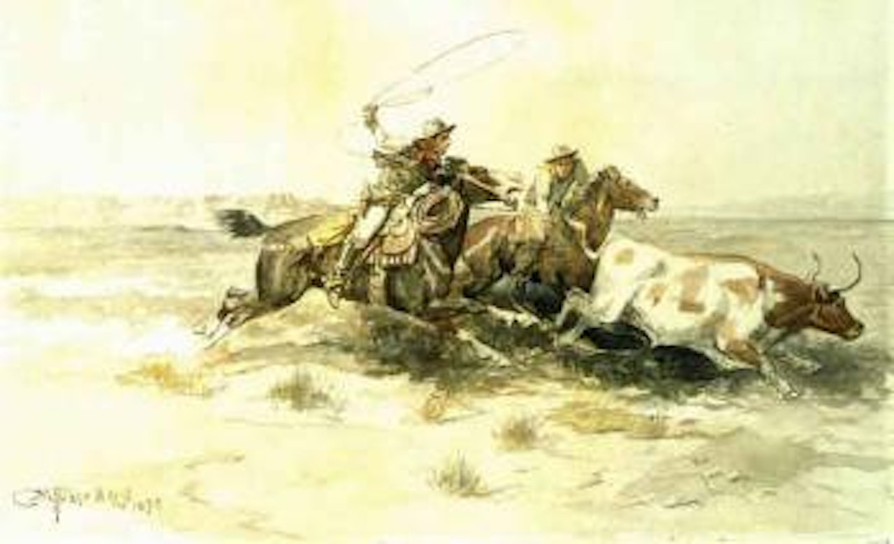 Bronk in Cow Camp by Charles M Russell