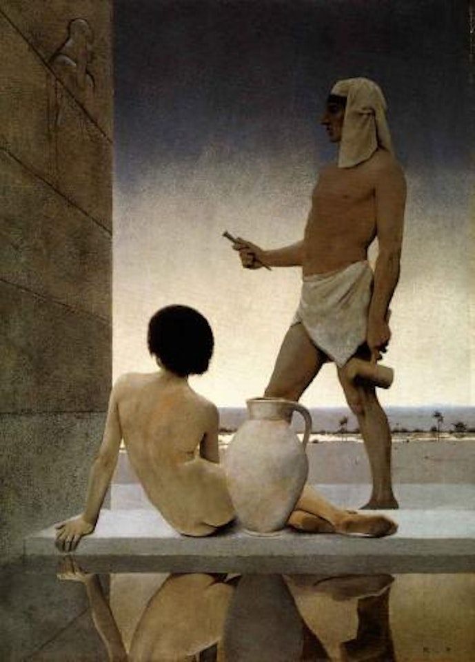 The Egyptian Sculptor by Maxfield Parrish