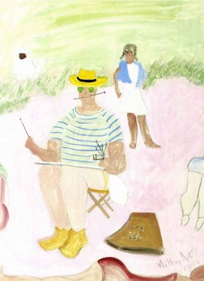 Artist painting by the sea by Milton Avery