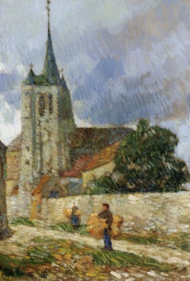 Village scene, Brittany by Childe Hassam