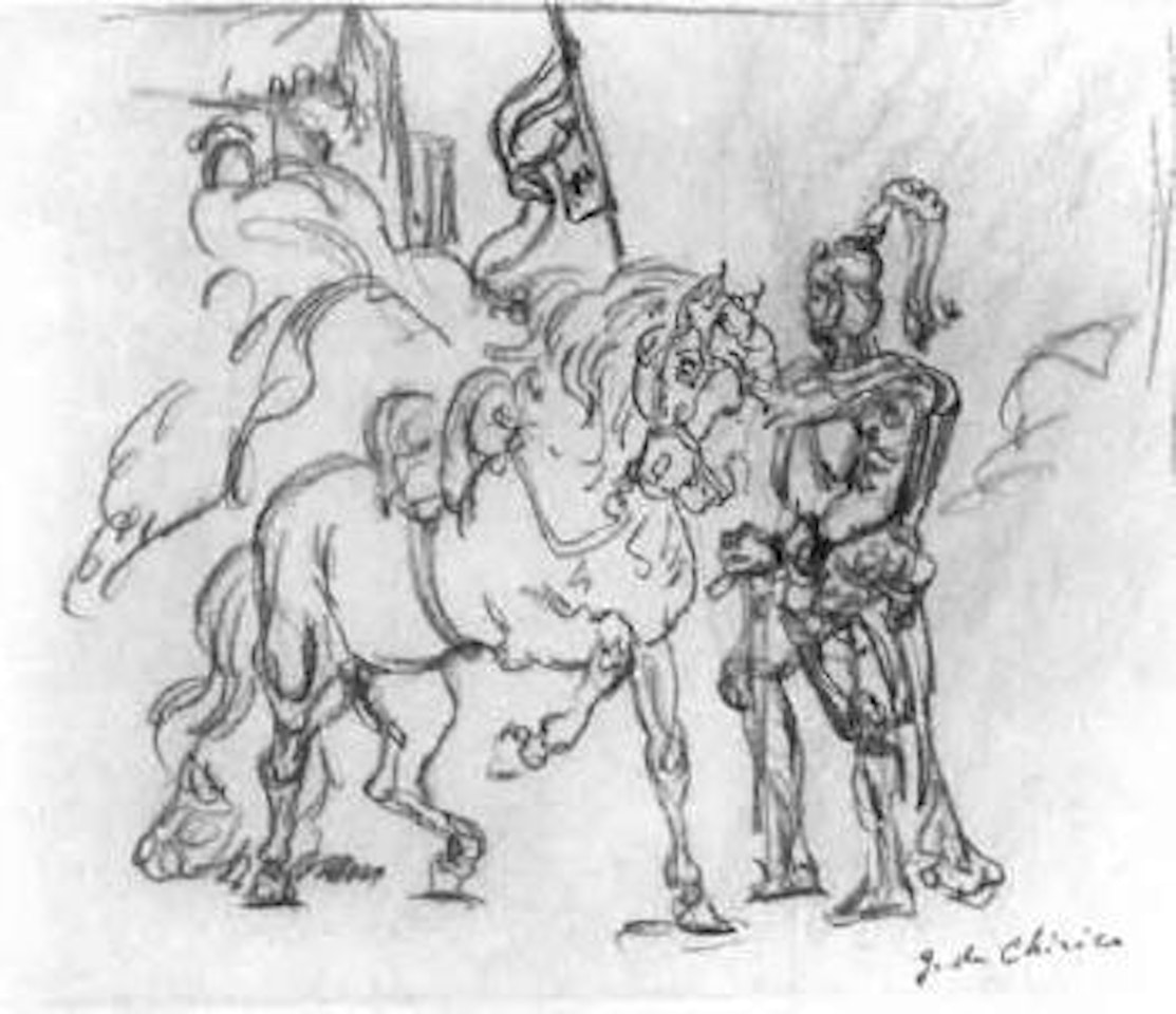 Cavaliere con cavallo. Studio per cavallo by Giorgio de Chirico