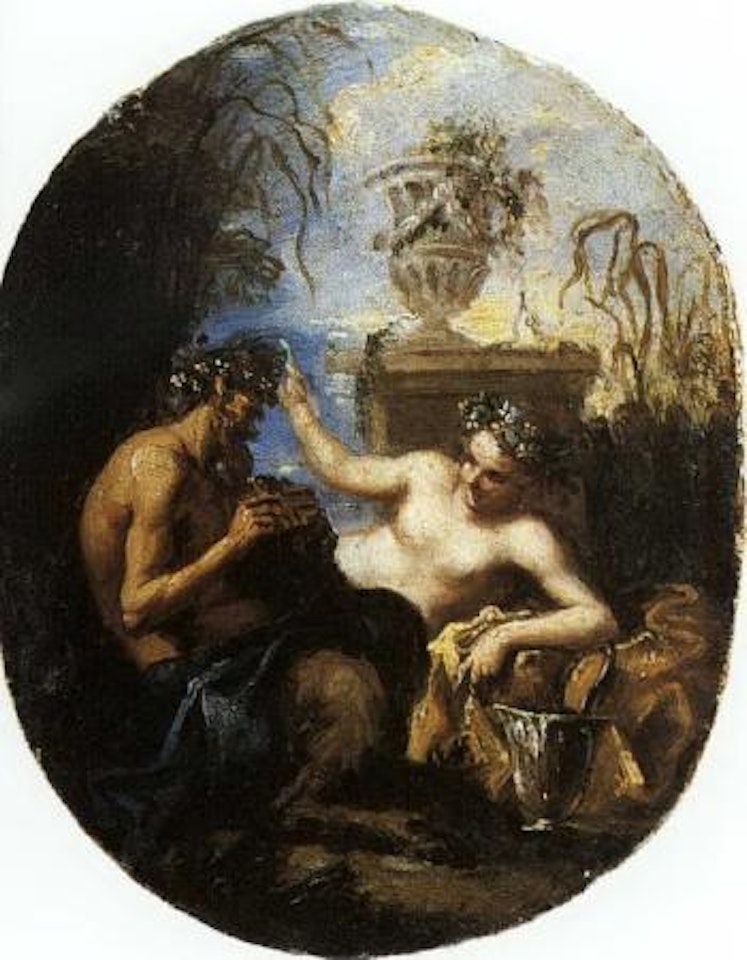 Pan and nymph. Fauns playing by Sebastiano Ricci