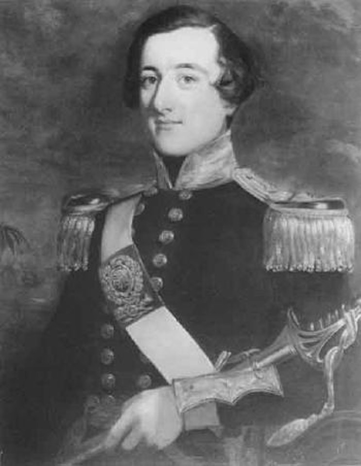 Officer of Madras Foot Artillery holding regimental sword by English School