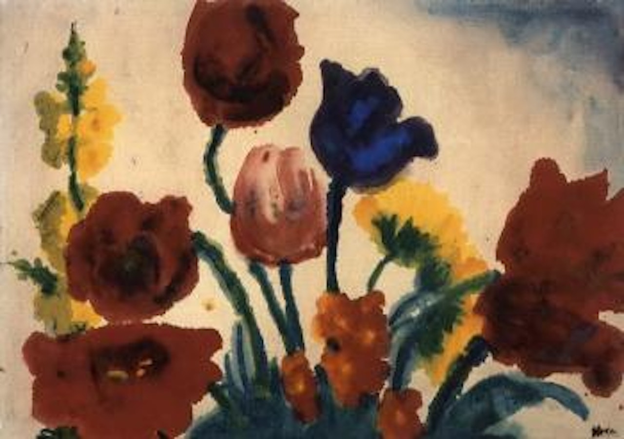 Summer flowers - poppies, tulips, mullein by Emil Nolde