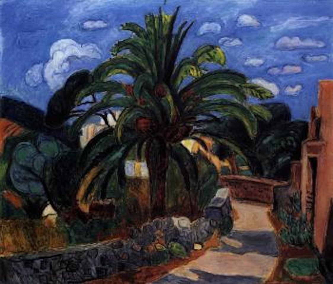 Palm tree on footpath, Porto d'Ischia by Hans Purrmann