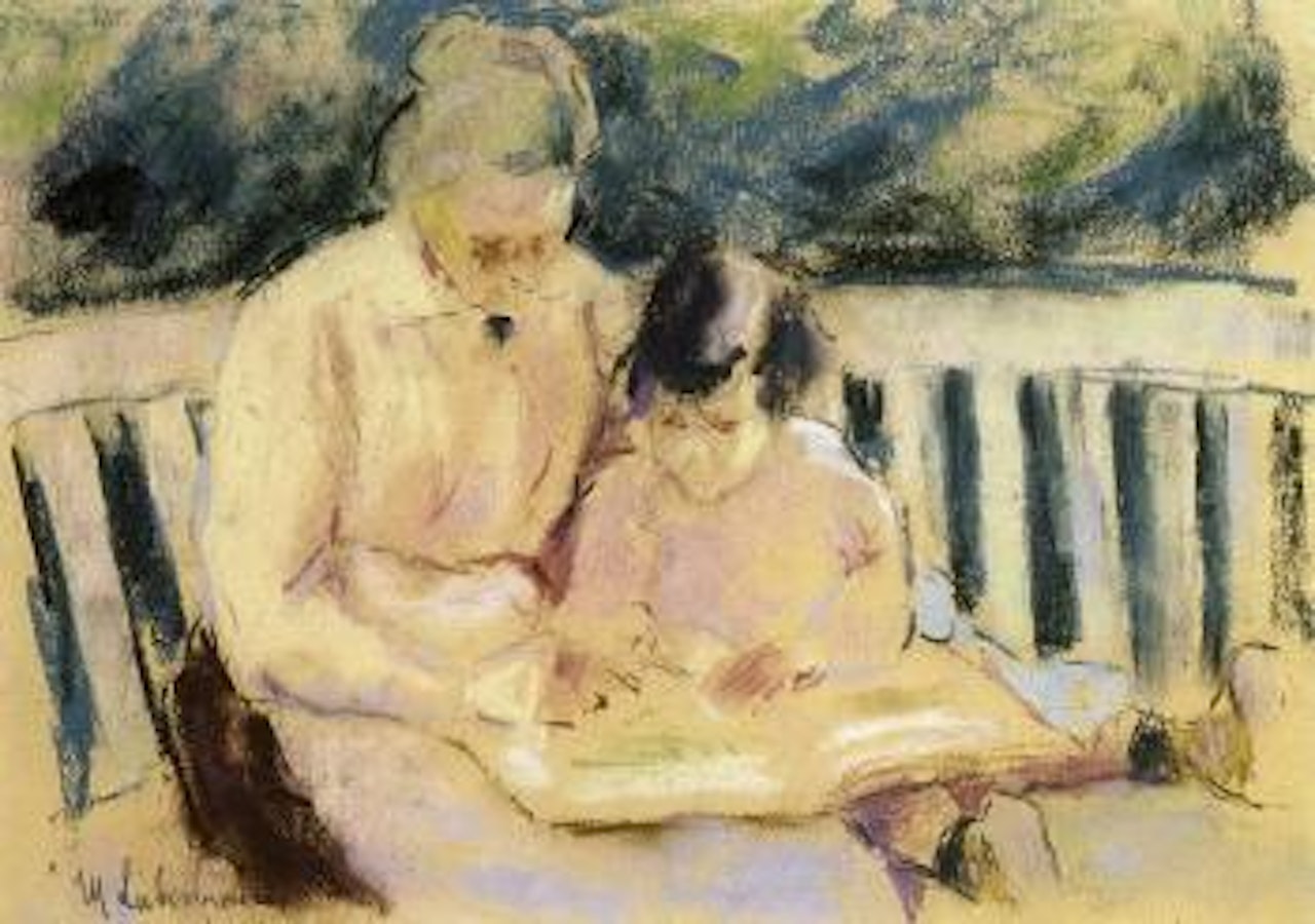 Artist's grandchild with nanny by Max Liebermann