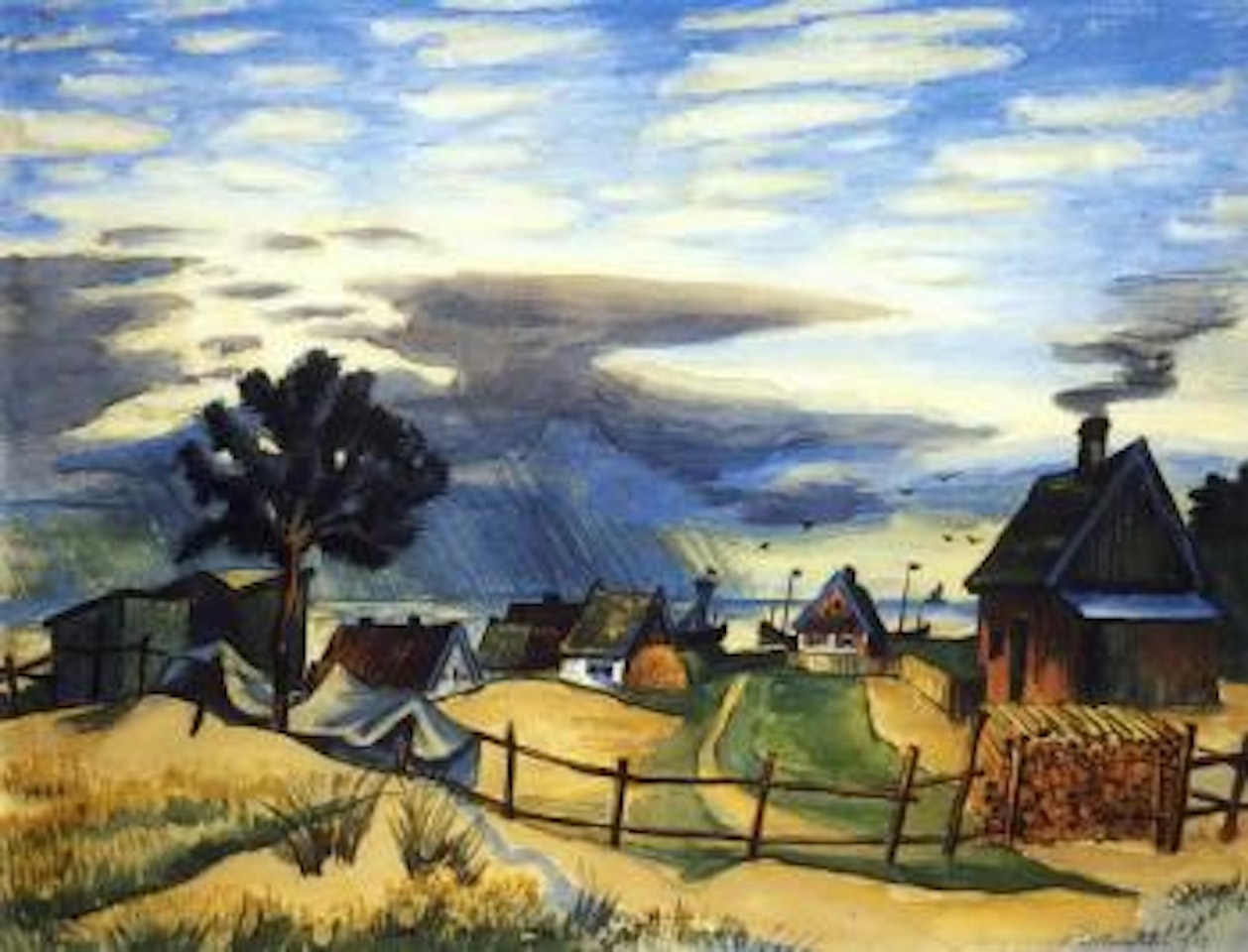 Fishing village by Haff, Nidden by Max Pechstein