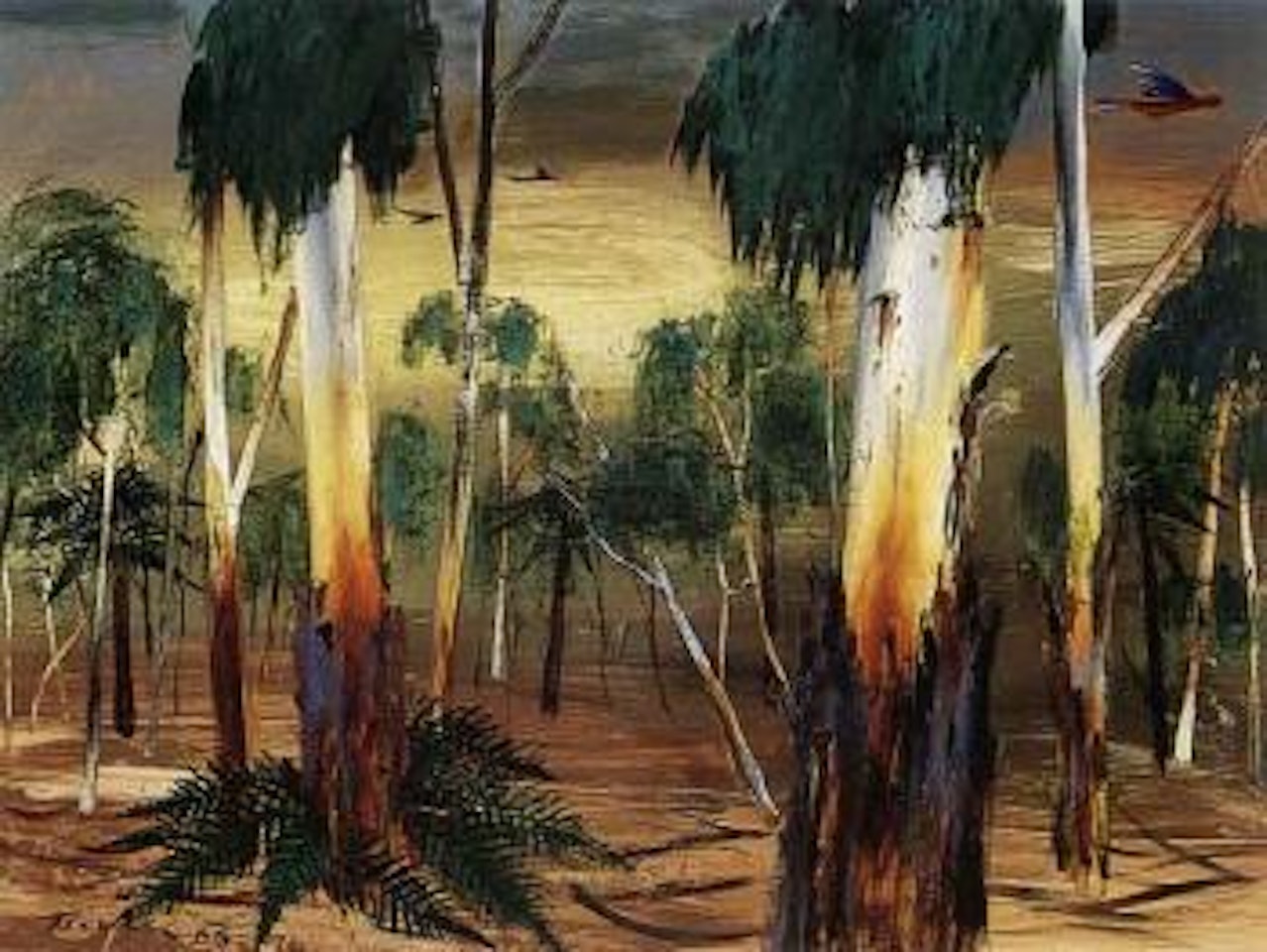 Parrots in the bush by Albert Tucker