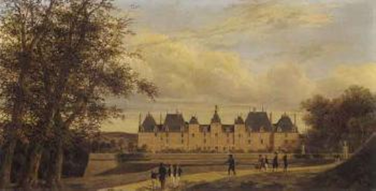 Vue du chateau d'Eu by French School