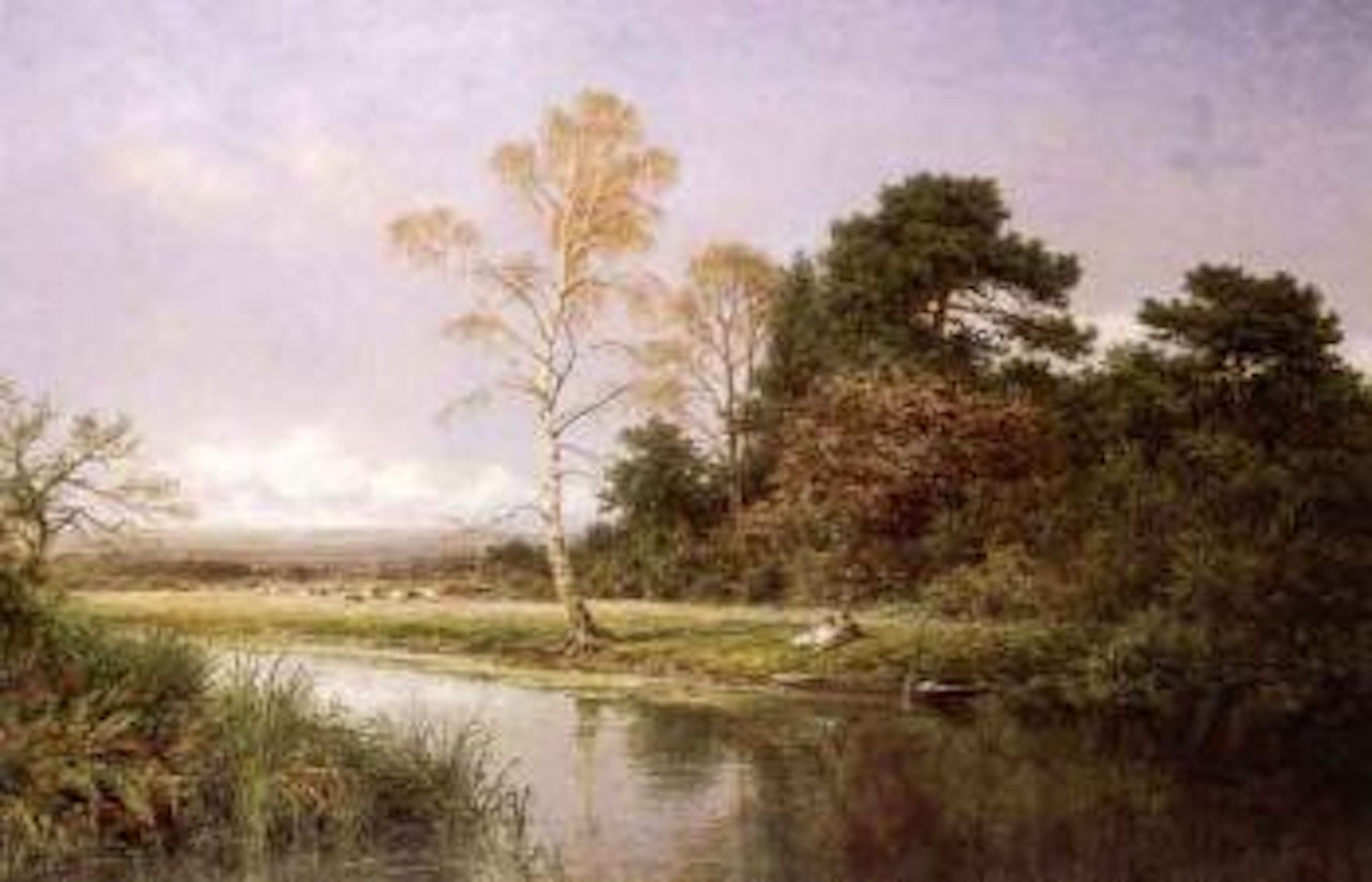 Fine autumn afternoon by Benjamin Williams Leader