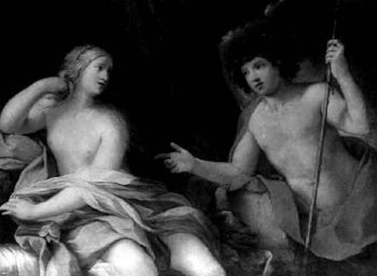 Mythological scene, possibly Daphnis and Chloe by Italian School