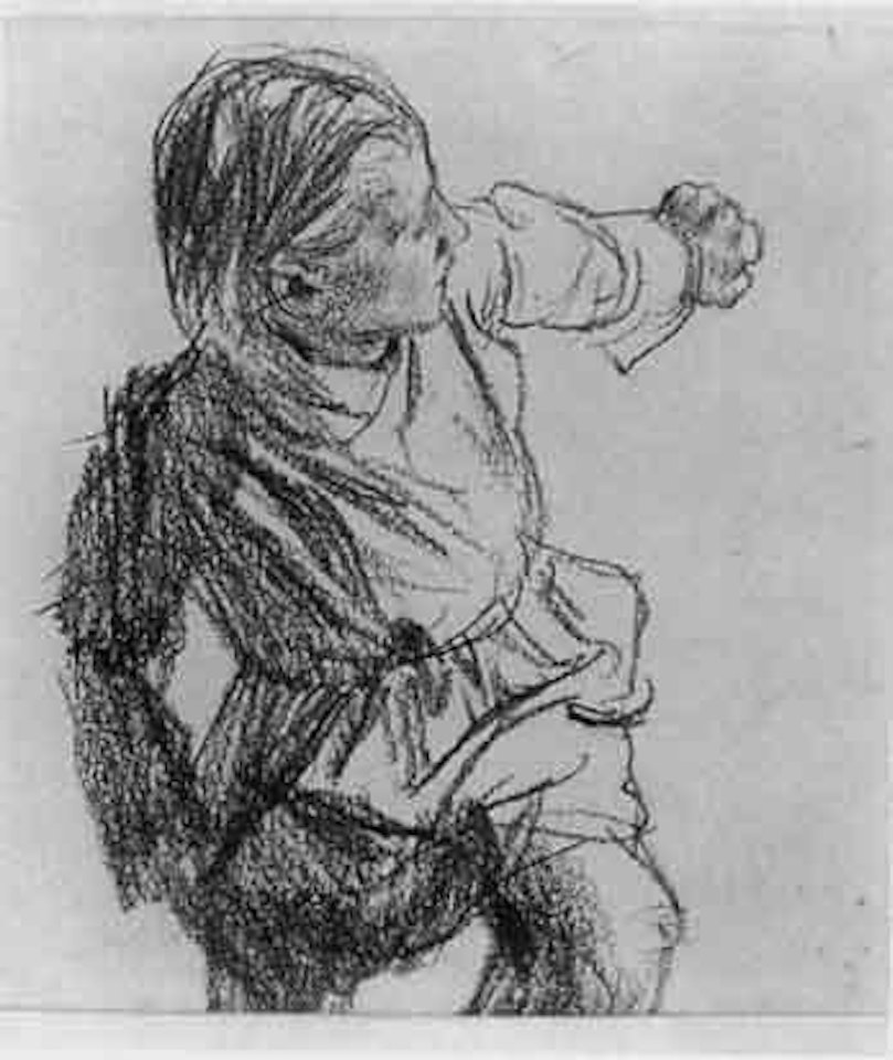 Bearded man. Youth. Portrait of woman by Adolph Menzel