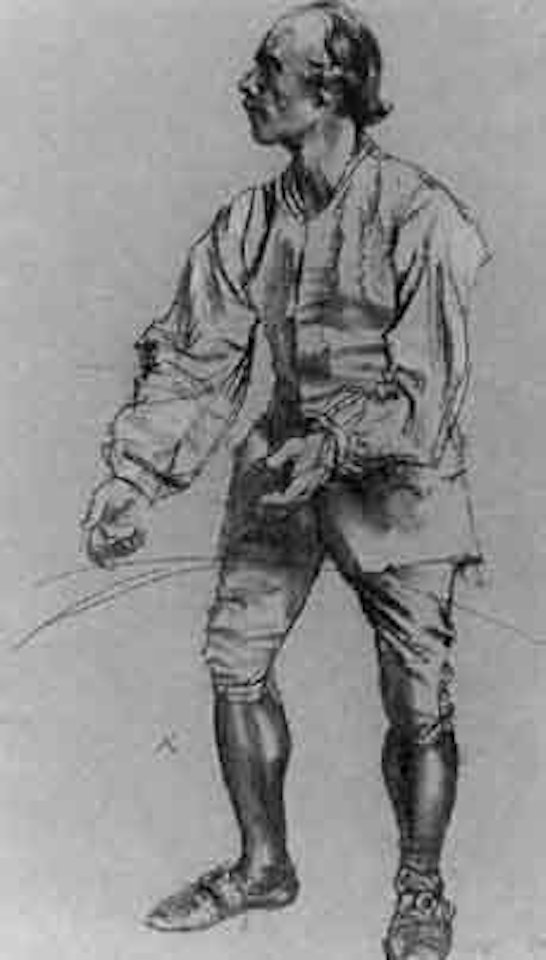 Man wearing breeches by Adolph Menzel